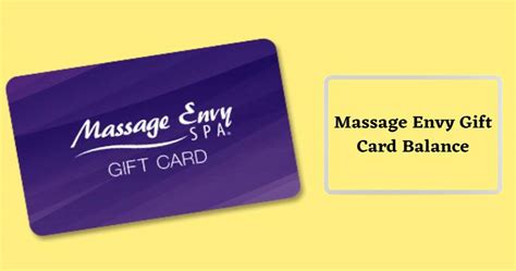 Balance On Massage Envy Gift Card